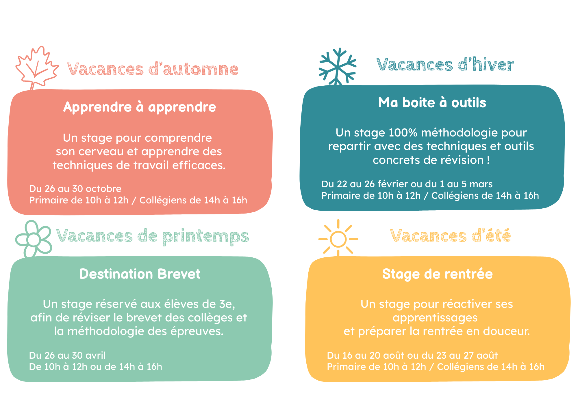 Planning des stages 2026-27
